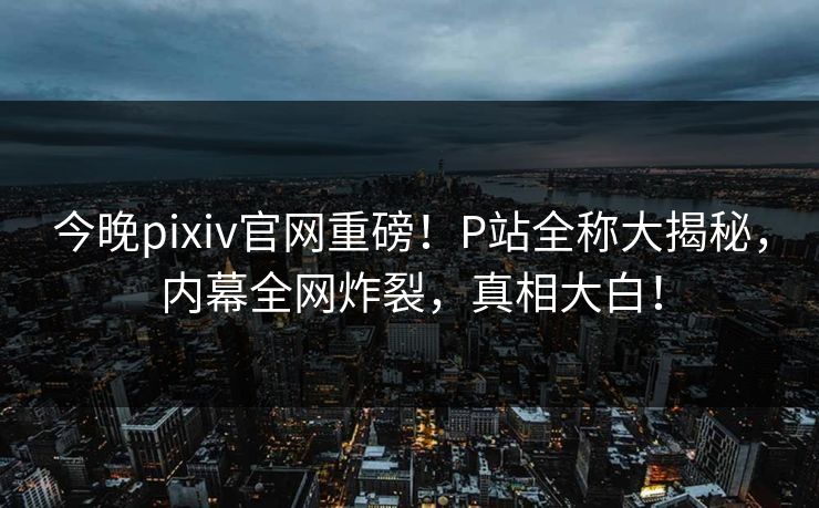 今晚pixiv官网重磅！P站全称大揭秘，内幕全网炸裂，真相大白！