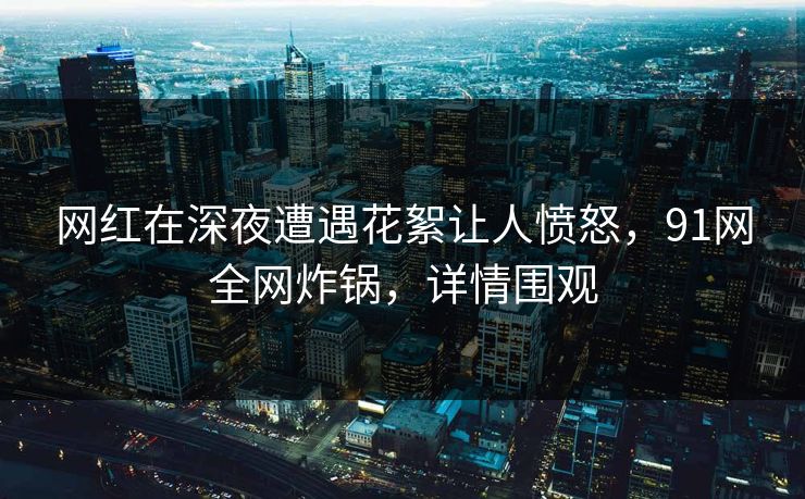 网红在深夜遭遇花絮让人愤怒，91网全网炸锅，详情围观