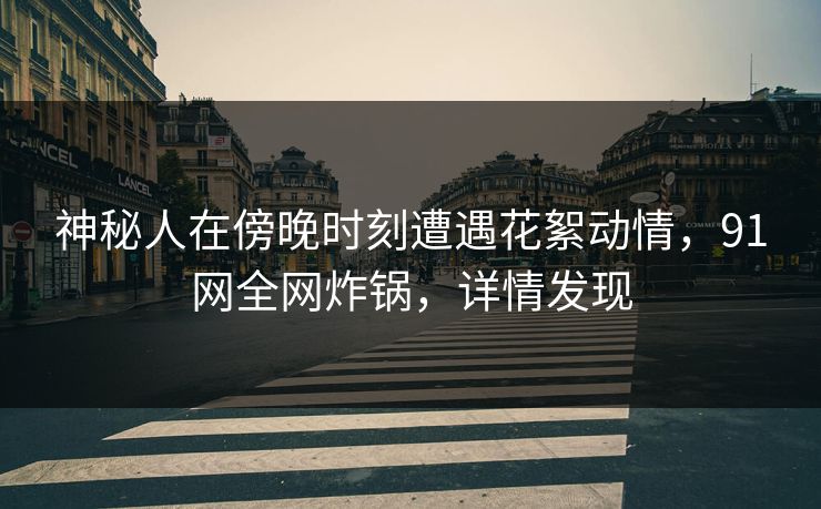 神秘人在傍晚时刻遭遇花絮动情，91网全网炸锅，详情发现