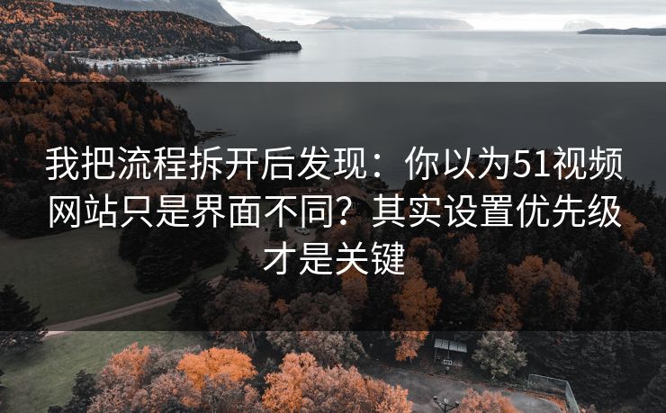 我把流程拆开后发现:你以为51视频网站只是界面不同?其实设置优先级才是关键 我把流程拆开后发现:你以为51视频网站只是界面不同?其实设置优先级才是关键